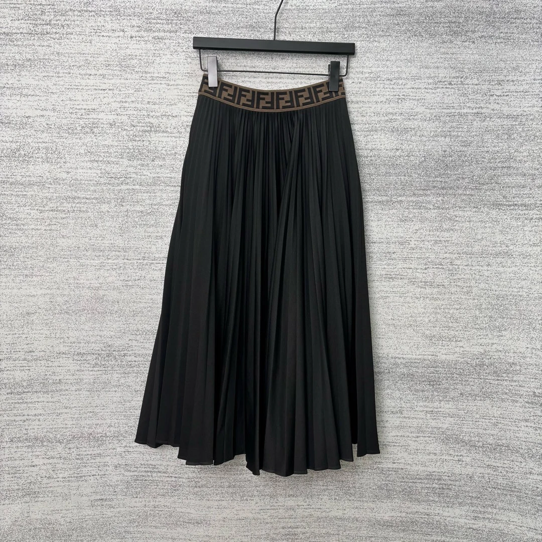 99新 FENDI/芬迪 老花百褶长裙/尺码38/WX109770