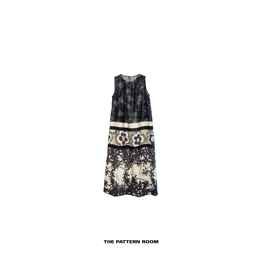 The pattern room | 胶片滤镜失序拼贴白日梦无袖连衣裙