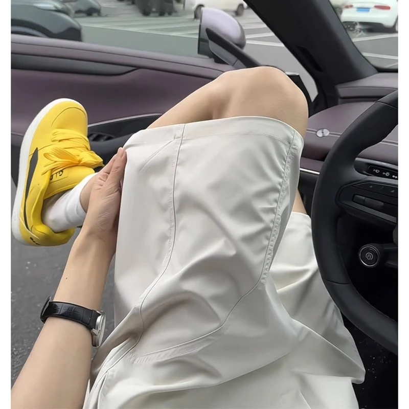 式速短裤男夏季轻薄款篮球冰丝裤跑步斜切休闲四分裤速干中裤