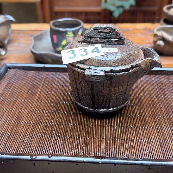 纯手工制作粗陶茶具