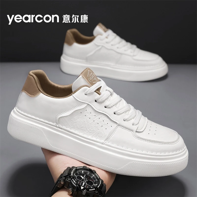 YEARCON/意尔康男士2025秋季新款时尚休闲鞋百搭透气潮流低帮板鞋