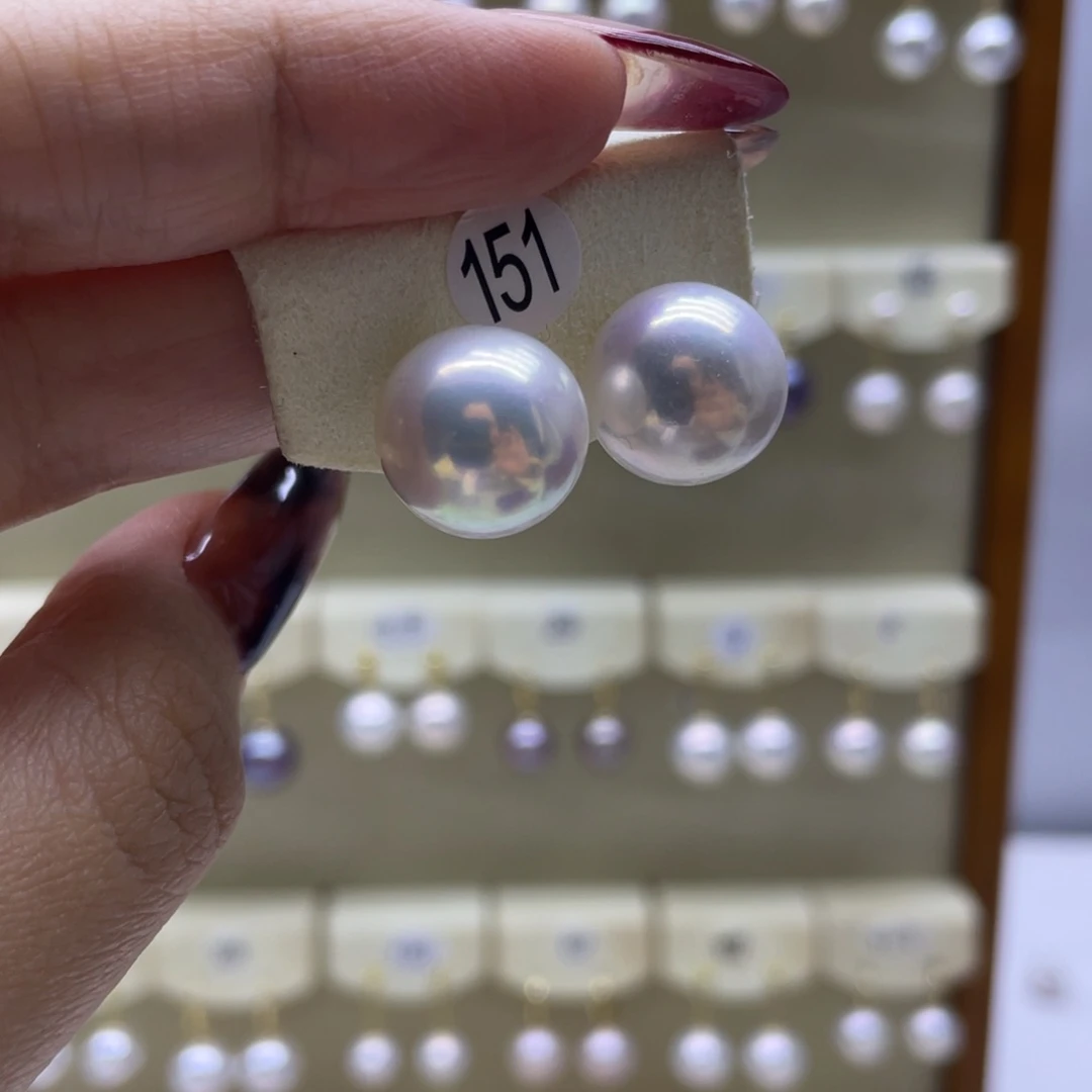 淡水珍珠耳饰18K金镶嵌