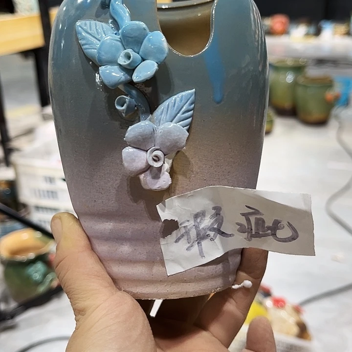 瓷片花盆多肉植物艺术品
