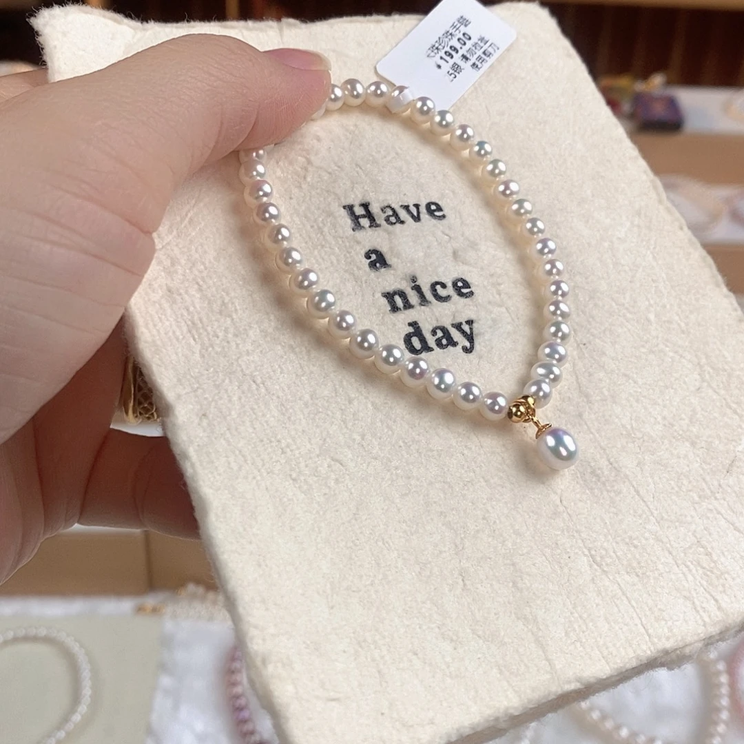 淡水珍珠银S925镶嵌手绳