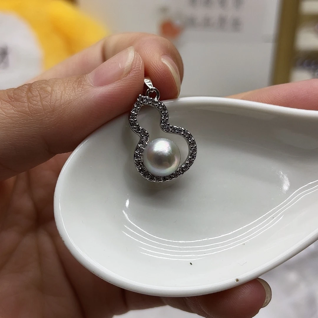 海水珍珠银S925镶嵌颈饰