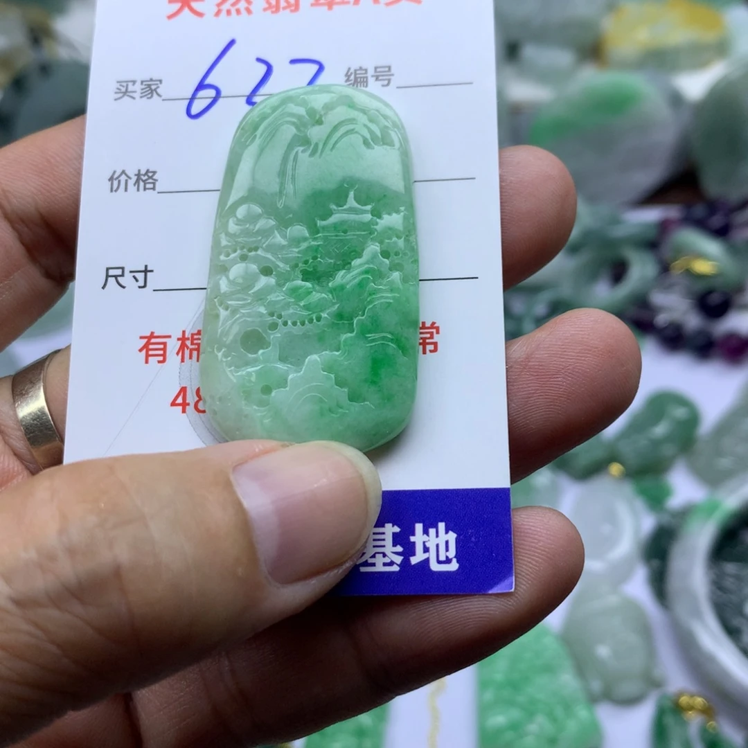 往***月翡翠未镶嵌颈饰缅甸A货翡翠