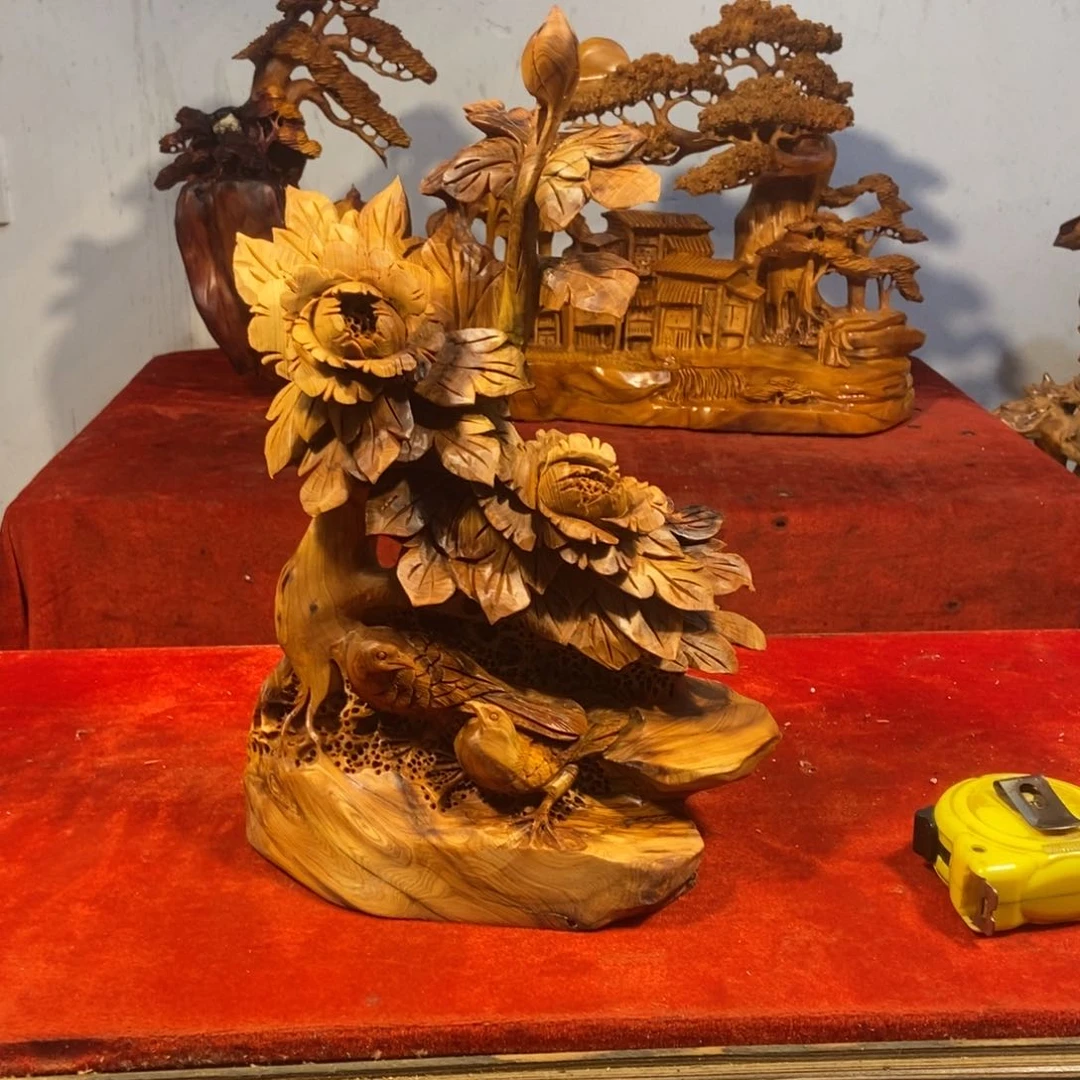 柏木（崖柏）崖柏摆件（牡丹