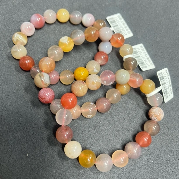 原矿无优化蒲缥南红配玛瑙多宝单圈11mm左右多样性发一件颜色随机