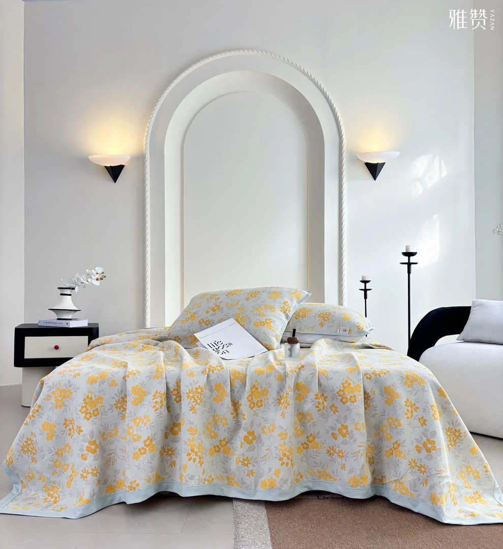 雅赞新款纱布软席【220*240】黄圣依立荐 机洗柔软深睡床单床盖