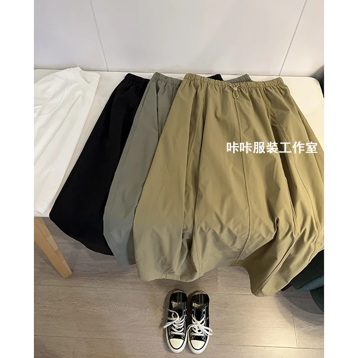 REKAYYAT"意境“日系廓形轻量无束缚工装风洋气松紧腰百搭半身裙