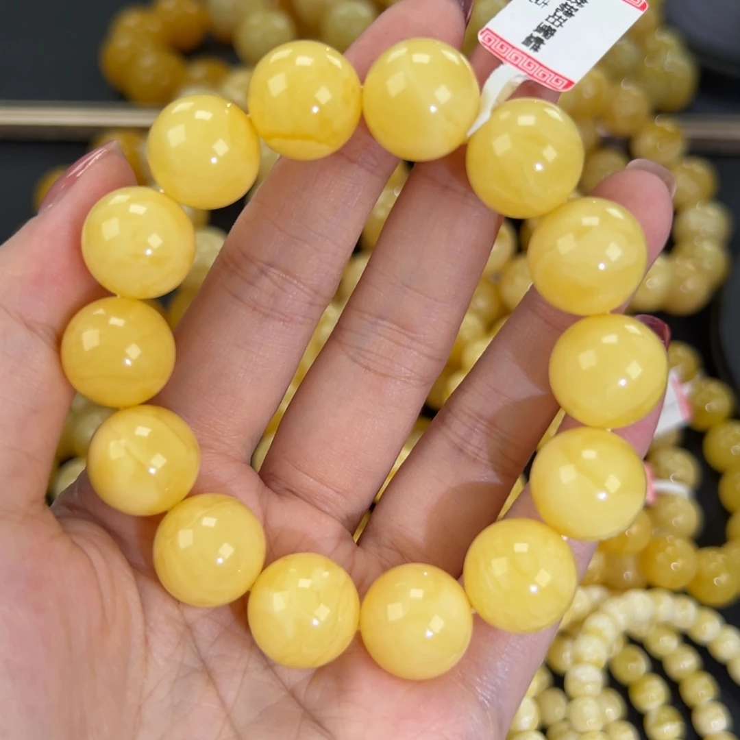 琥珀未镶嵌手链28.6黄白蜡