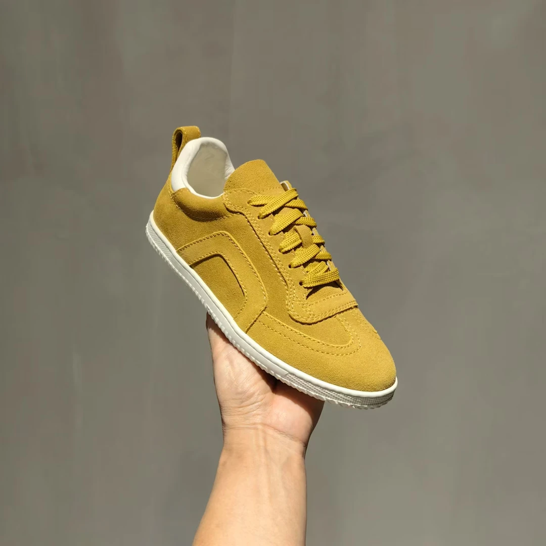 蒂格薇琦 2025年新款黑色德训鞋潮鞋真皮女鞋轻便软底舒适女鞋