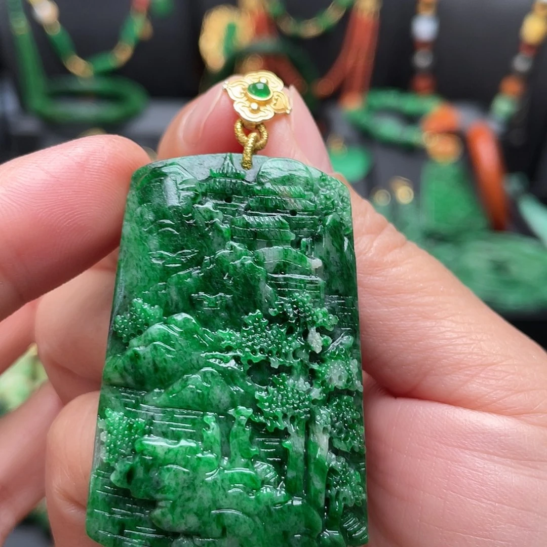 翡翠银S925镶嵌颈饰