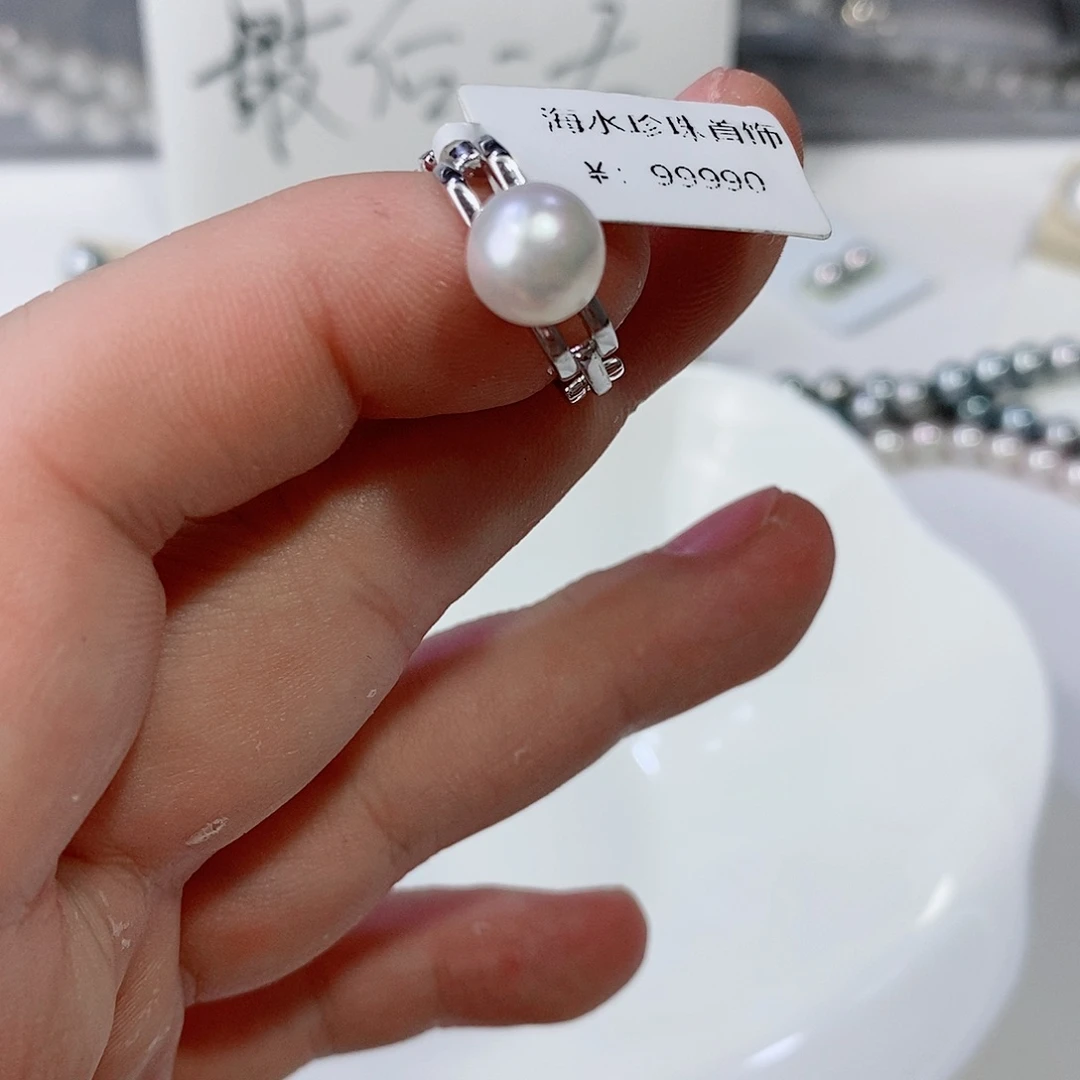 海水珍珠戒指银S925镶嵌