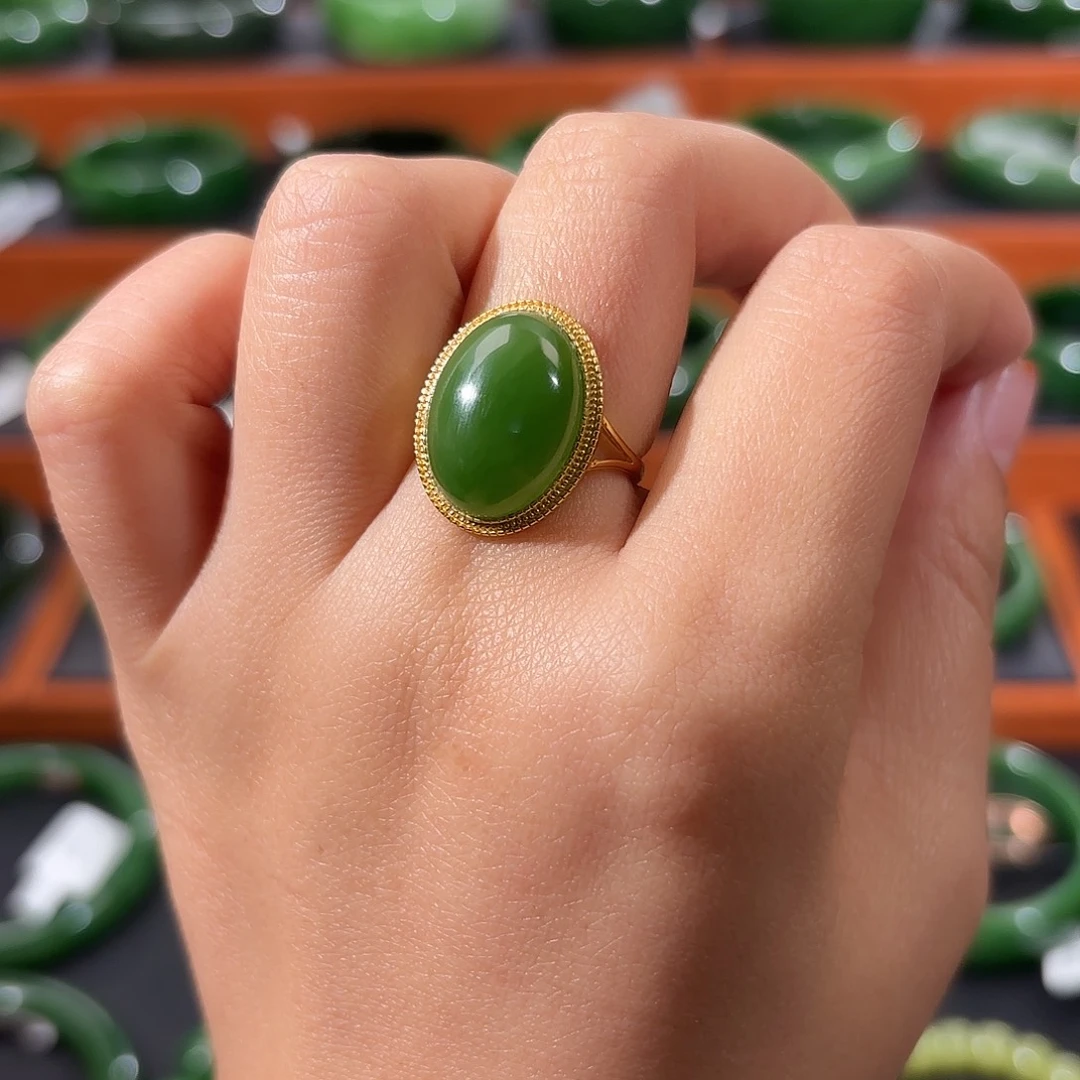 和田玉（碧玉）未镶嵌戒指