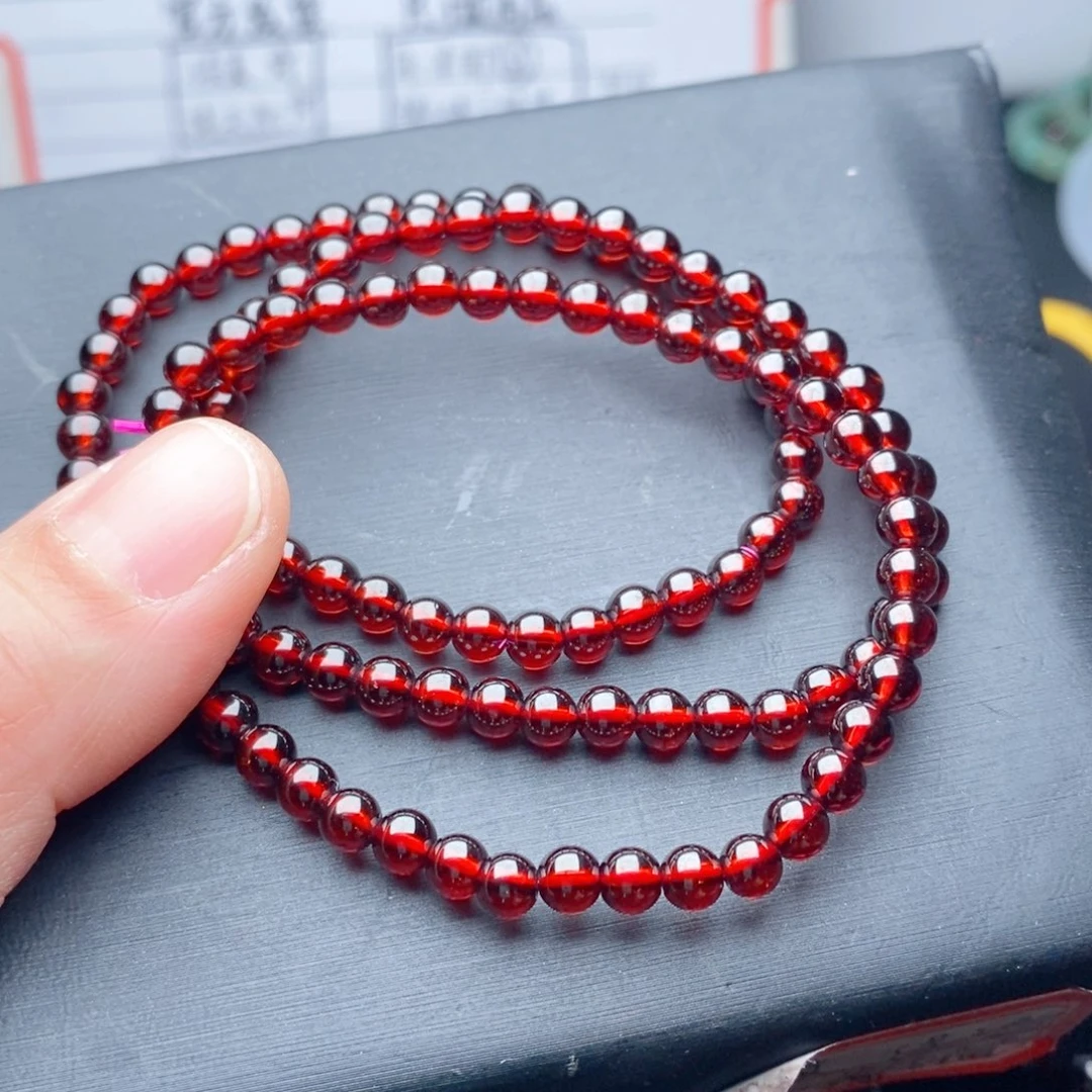 石榴石未镶嵌手链天然4.8毫米10a