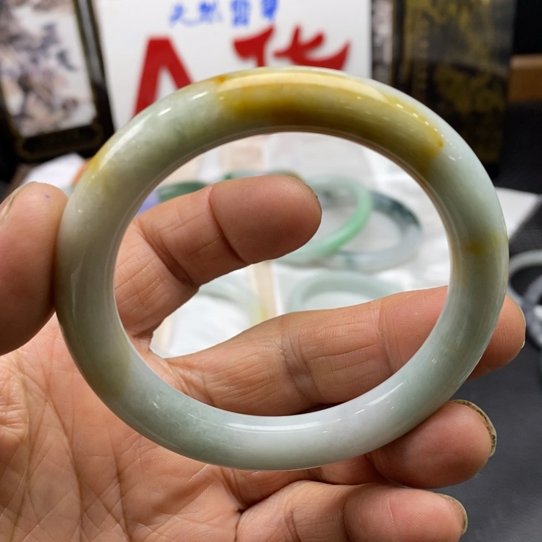 翡翠未镶嵌手镯翡翠手镯57宽度10