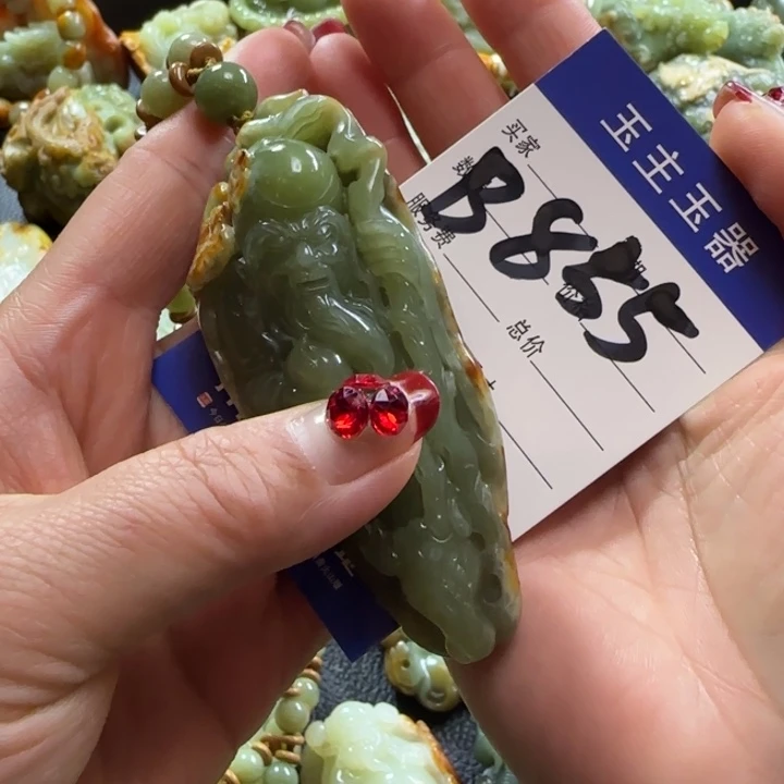 和田玉手把未镶嵌醉*河