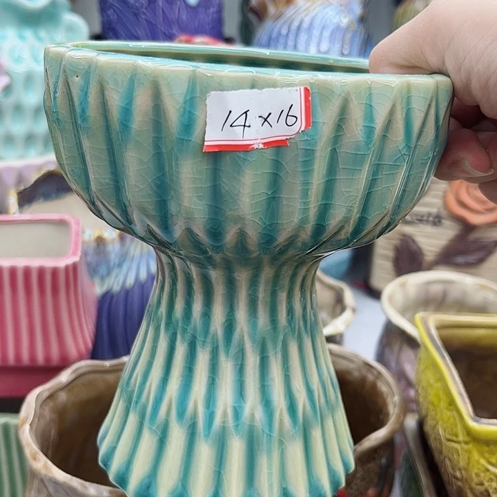 多肉绿植陶瓷花盆9.9包邮，有孔