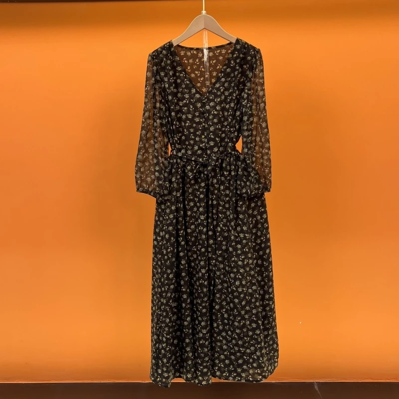 【老王专属】2025夏季新款法式优雅设计师收腰显瘦连衣裙-HF0199-6