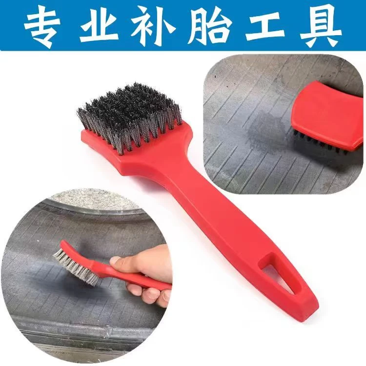手柄钢丝刷轮胎补胎打磨刷子清洁钢丝刷工具打毛清理钢丝刷打磨轮