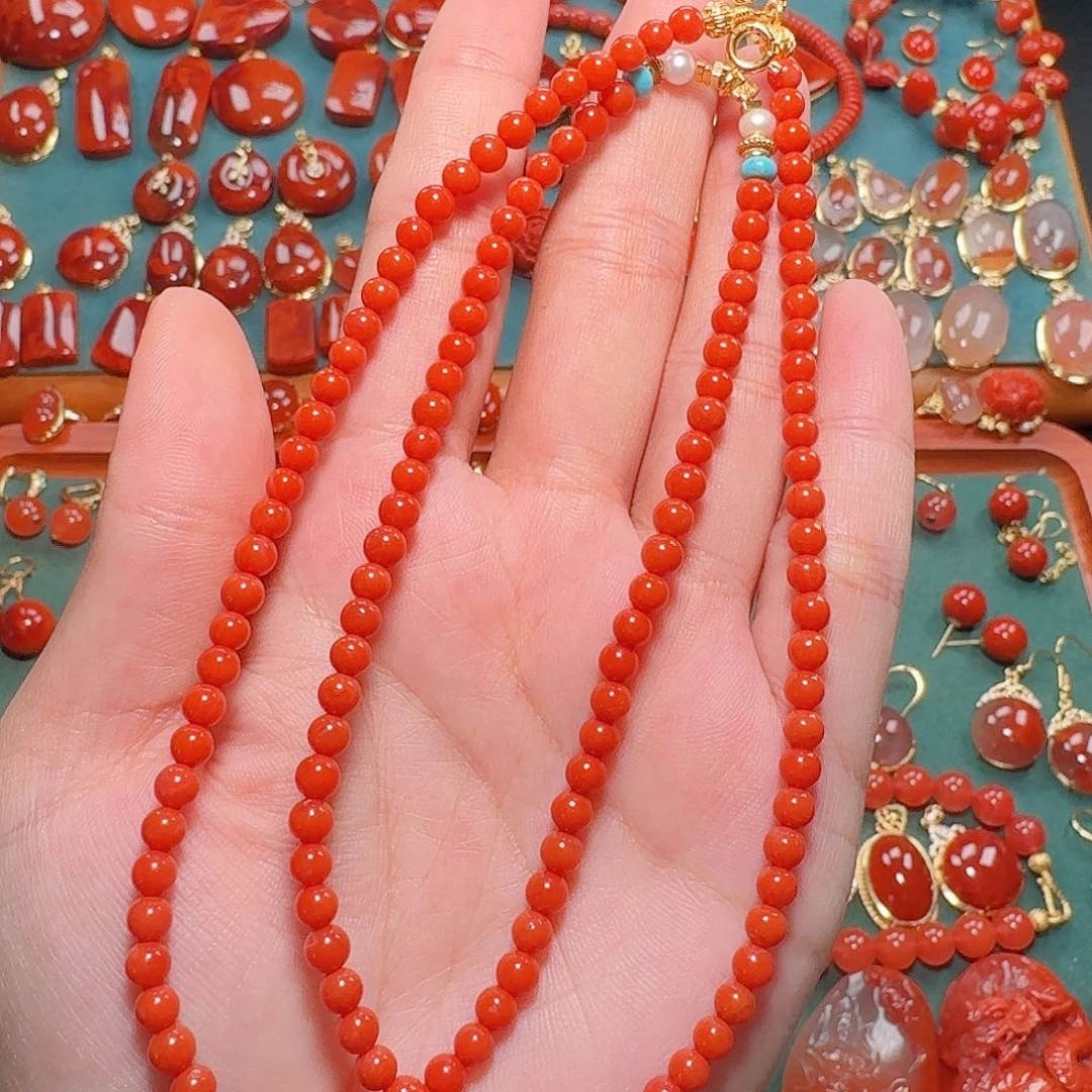 南红玛瑙未镶嵌万能链4+