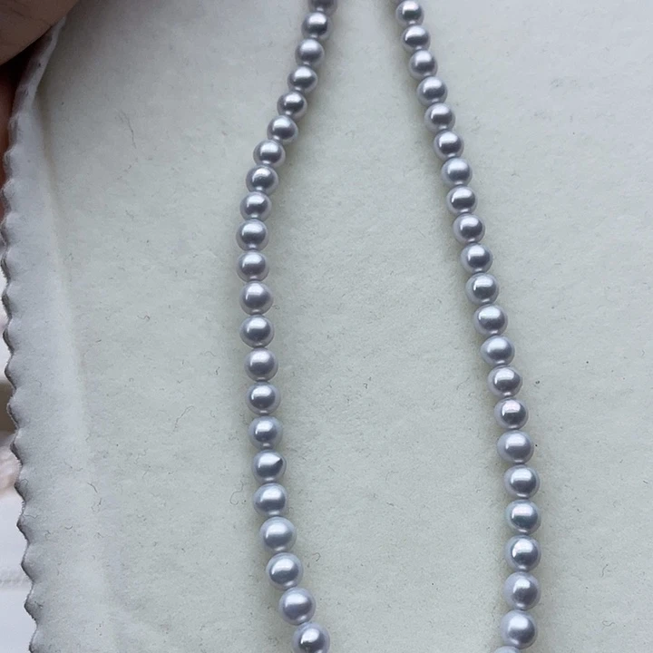 淡水珍珠颈饰银S925镶嵌卡4➕高品冰川蓝