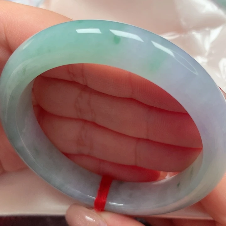 翡翠手镯未镶嵌春彩飘花42