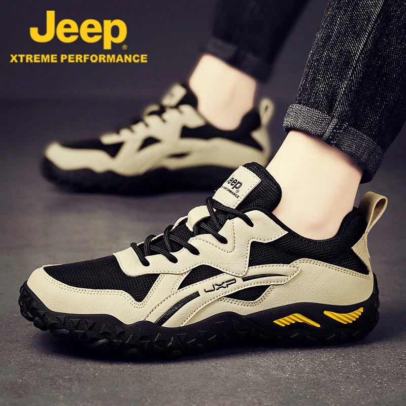 jeep吉普老爹鞋男鞋春季2025新款登山款防滑耐磨休闲运动鞋子男士