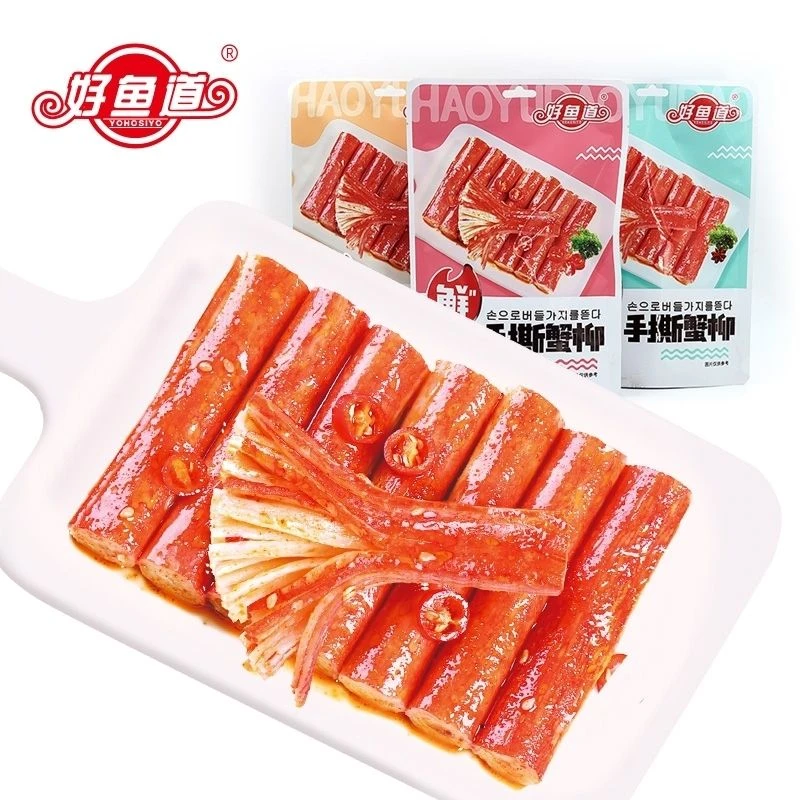 好鱼道手撕蟹柳蟹肉棒60g宿舍即食香辣休闲金磨坊网红食在过瘾