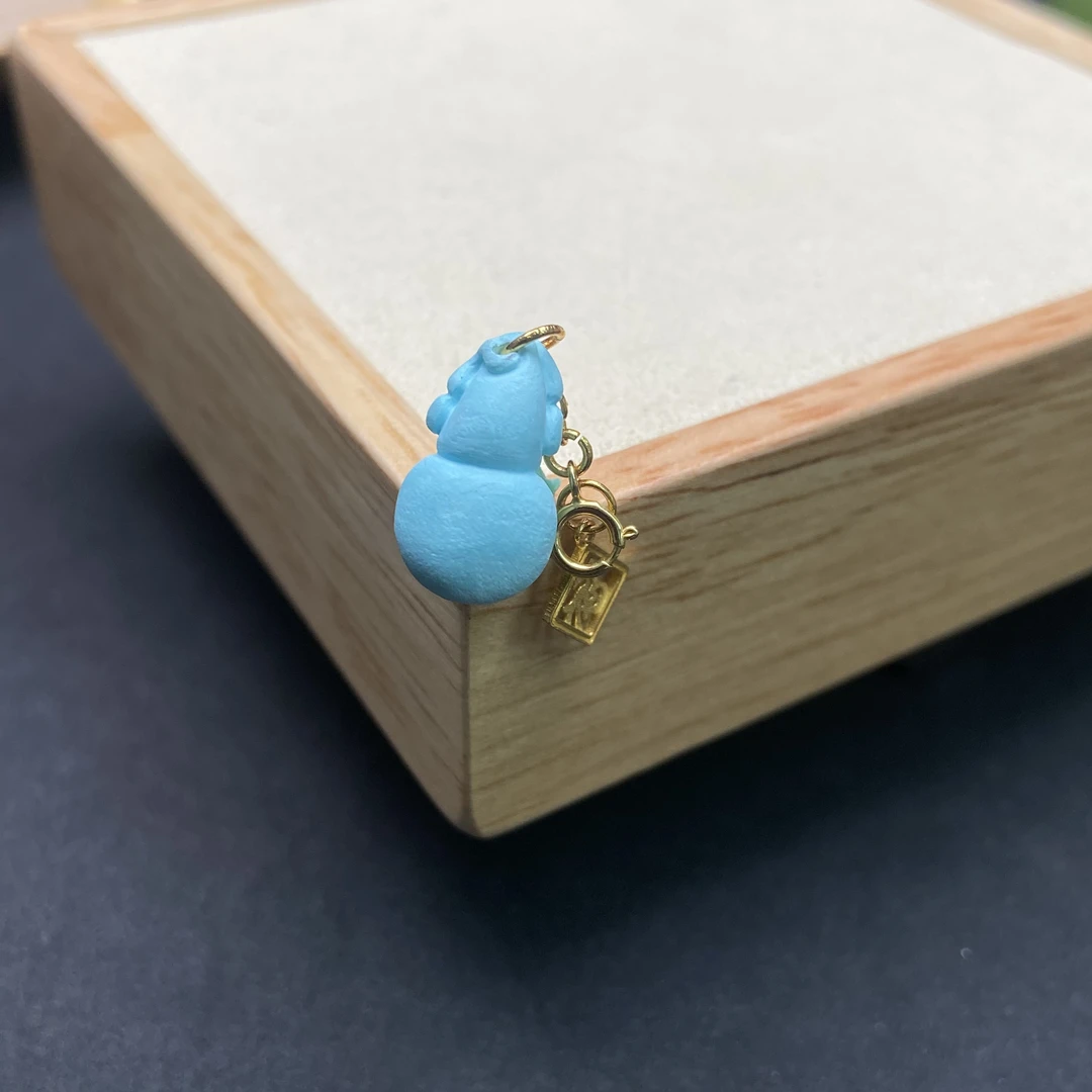 原矿绿松石葫芦侧挂手串项链配饰