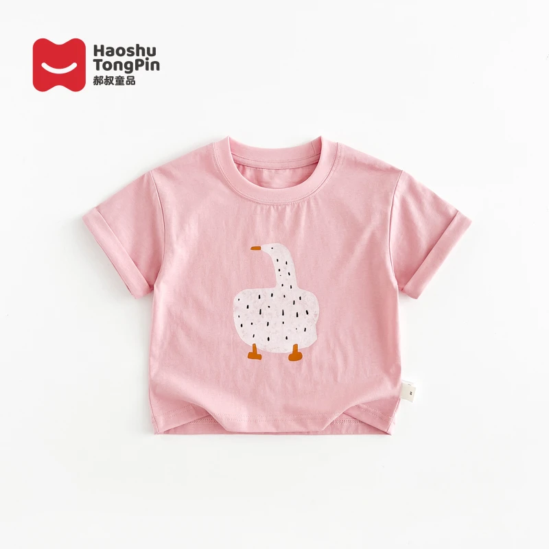 现货【百分百棉】郝叔童品夏季新款潮流2025可爱百搭女童短袖HJ5204