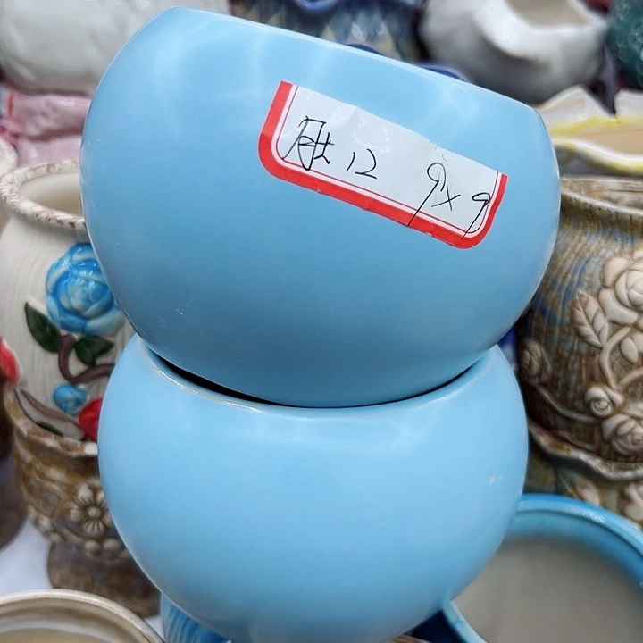 多肉绿植陶瓷花盆9.9包邮，有孔