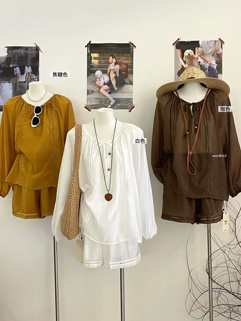 MEENI@A785 韩系度假风防晒套装  6-28