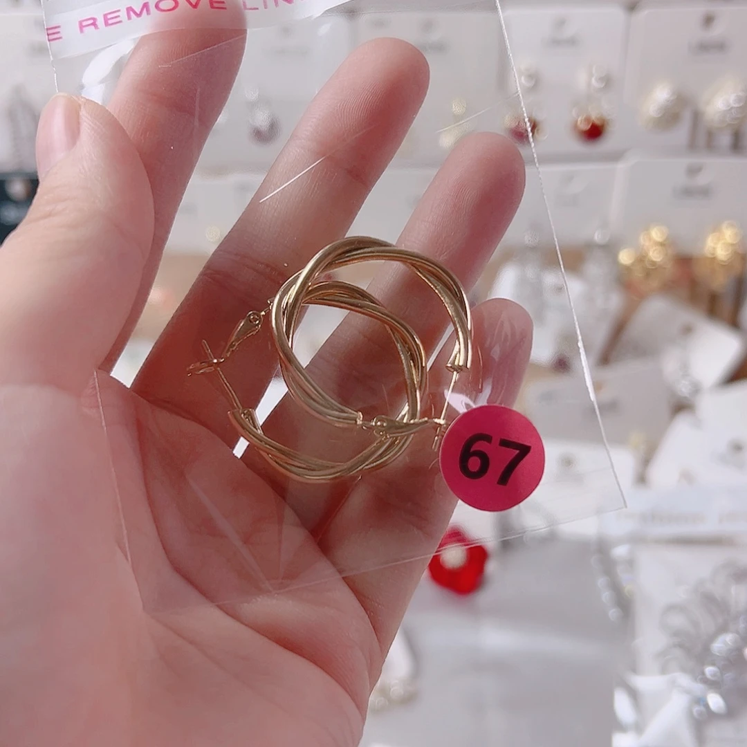 锆石纯铜合金耳环