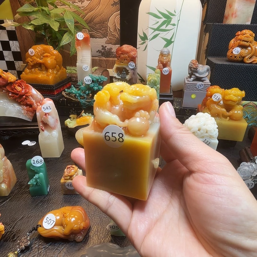 印石寿山石貔貅墩子