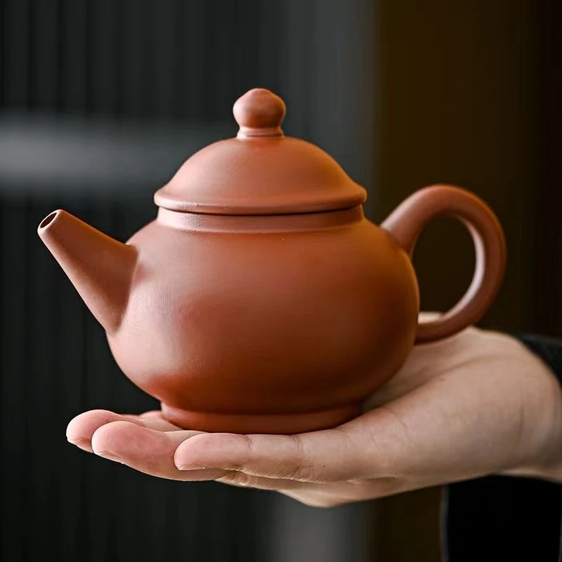 张美琼老师宜兴原矿朱泥半手工凤鸣壶(步步高升安全包装300毫升)