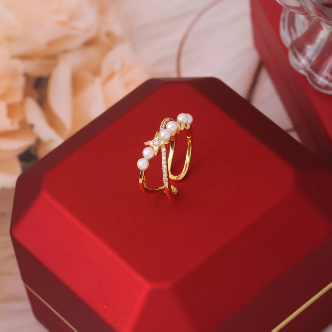 铜合金戒指 《货号9169》爆款小米珠珠开口戒