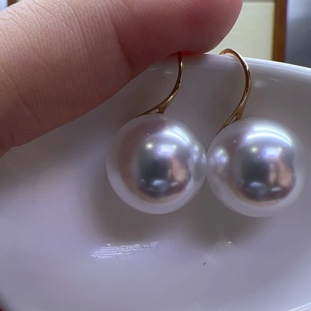 淡水珍珠耳饰18K金镶嵌