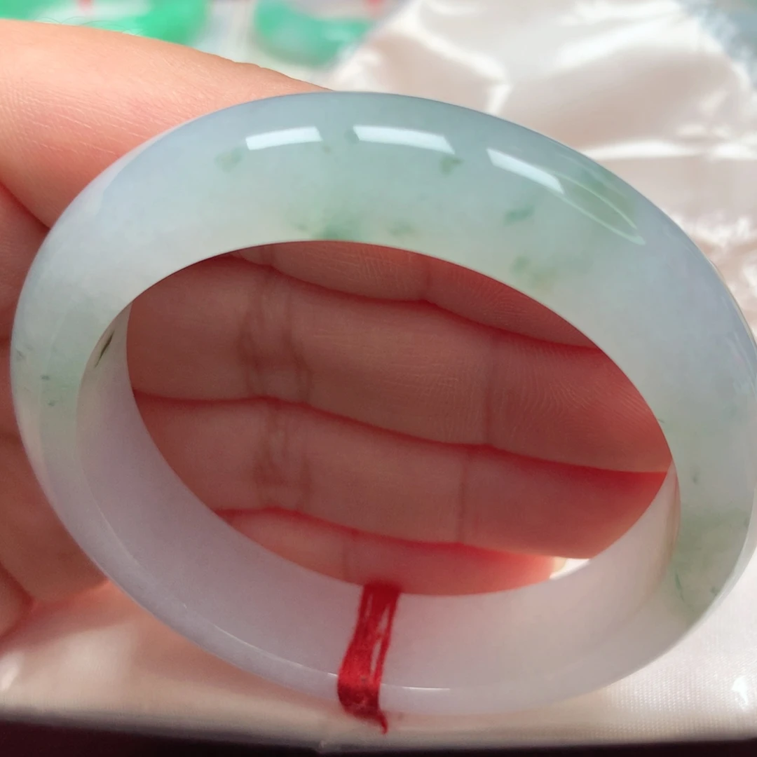 未镶嵌手镯翡翠35冰飘花清爽