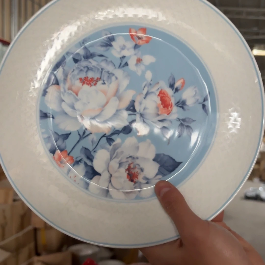 10英寸蔷薇花盘1只微瑕