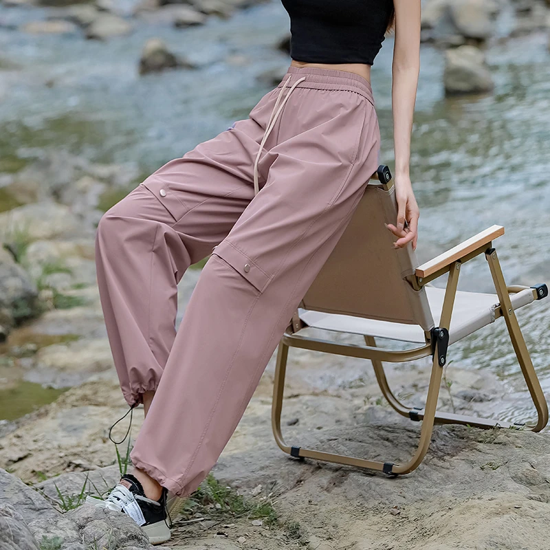 防晒裤女户外运动防紫外线UPF50+冰丝速干裤春夏季束脚登山休闲裤