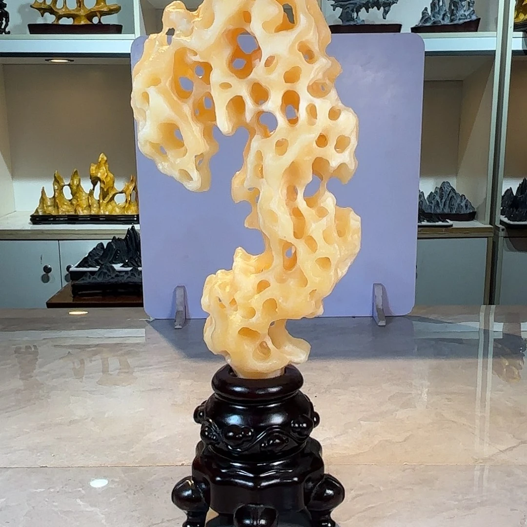 用***2陶灵璧石手工雕刻奇石摆件