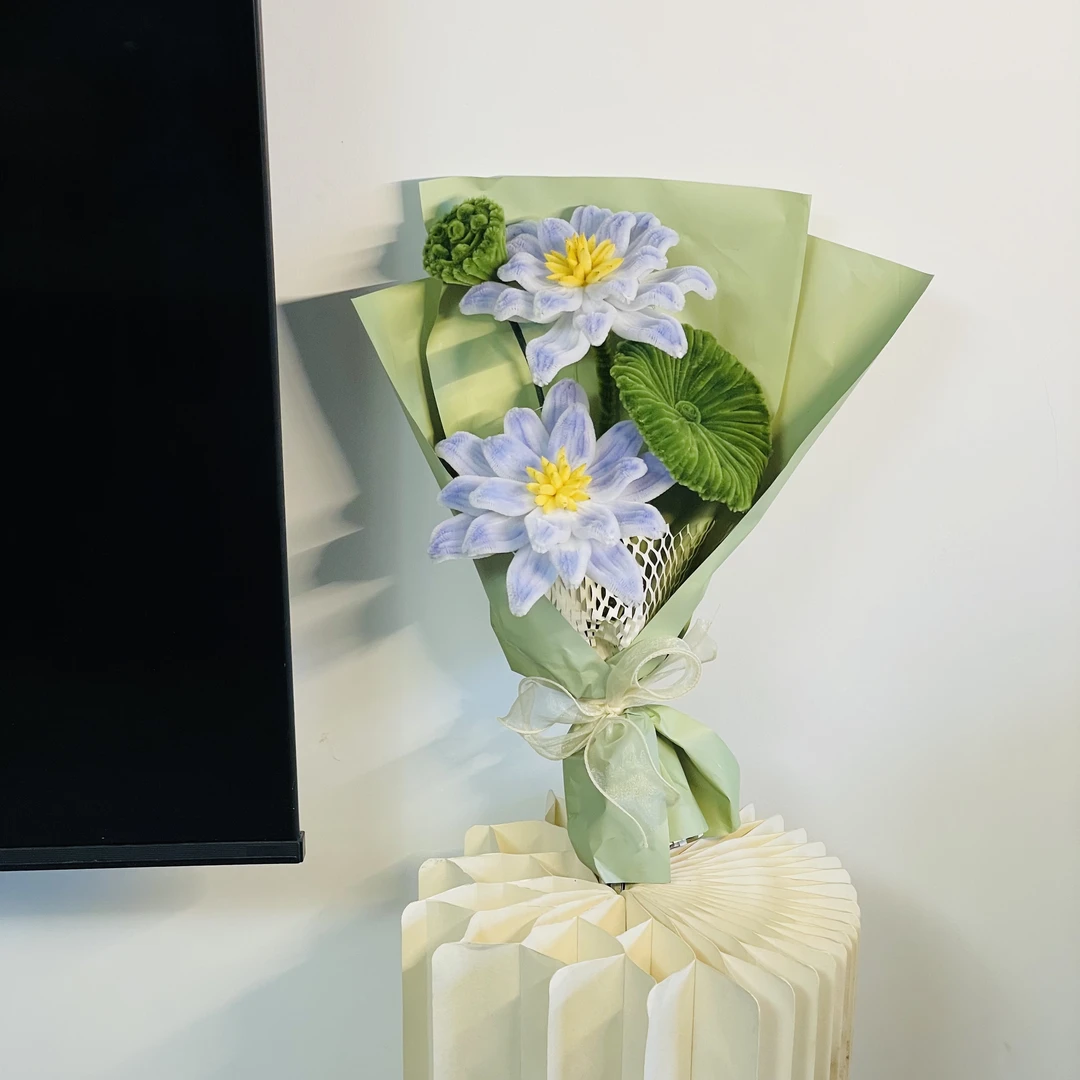 扭扭棒莲花组合大花束成品，步步生莲好运莲莲。