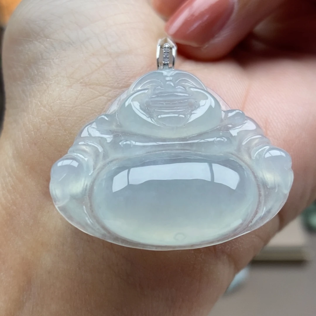 翡翠18K金镶嵌颈饰吊坠84