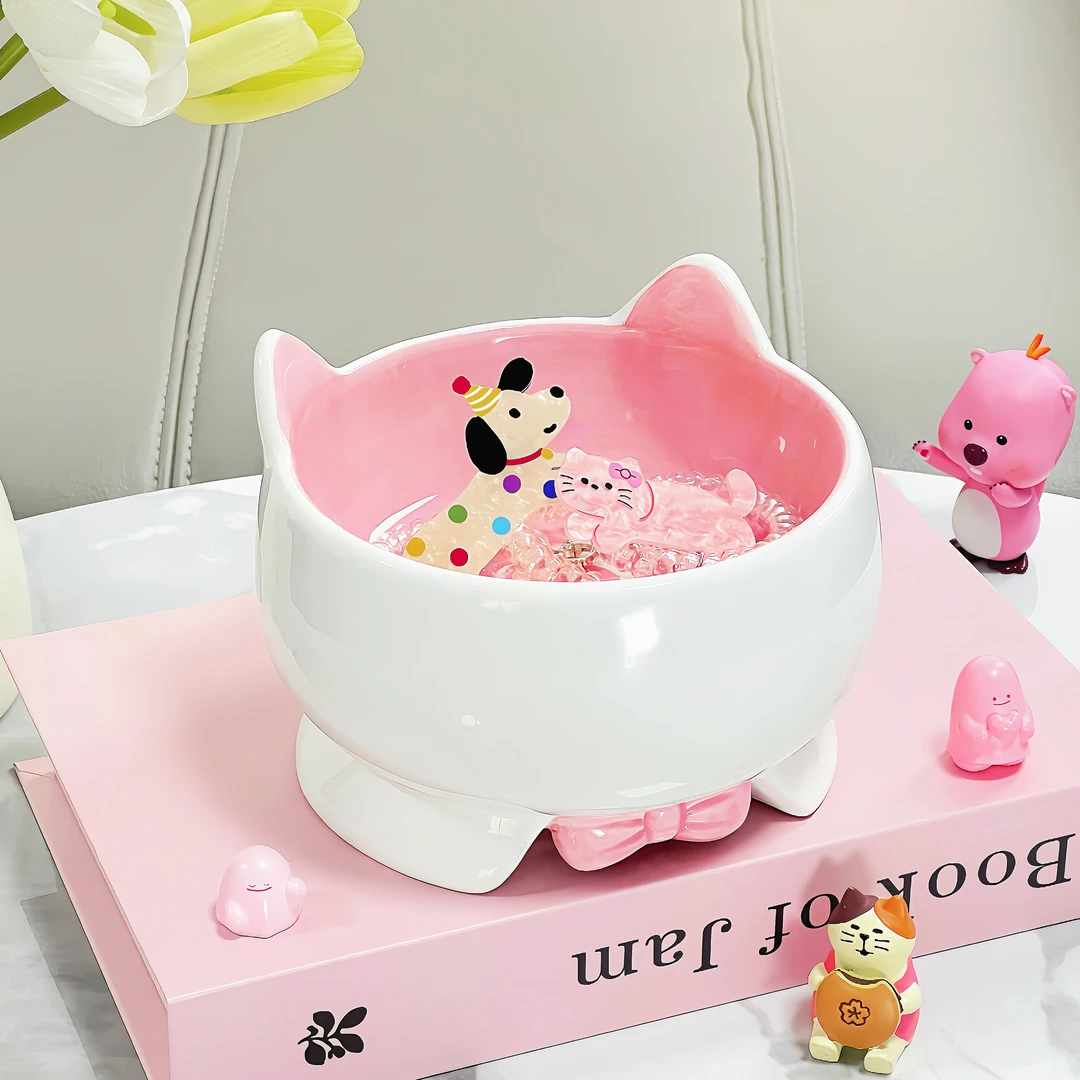 ins风猫爪收纳盒家用客厅桌面装饰品摆件陶瓷置物架多功能收纳盒