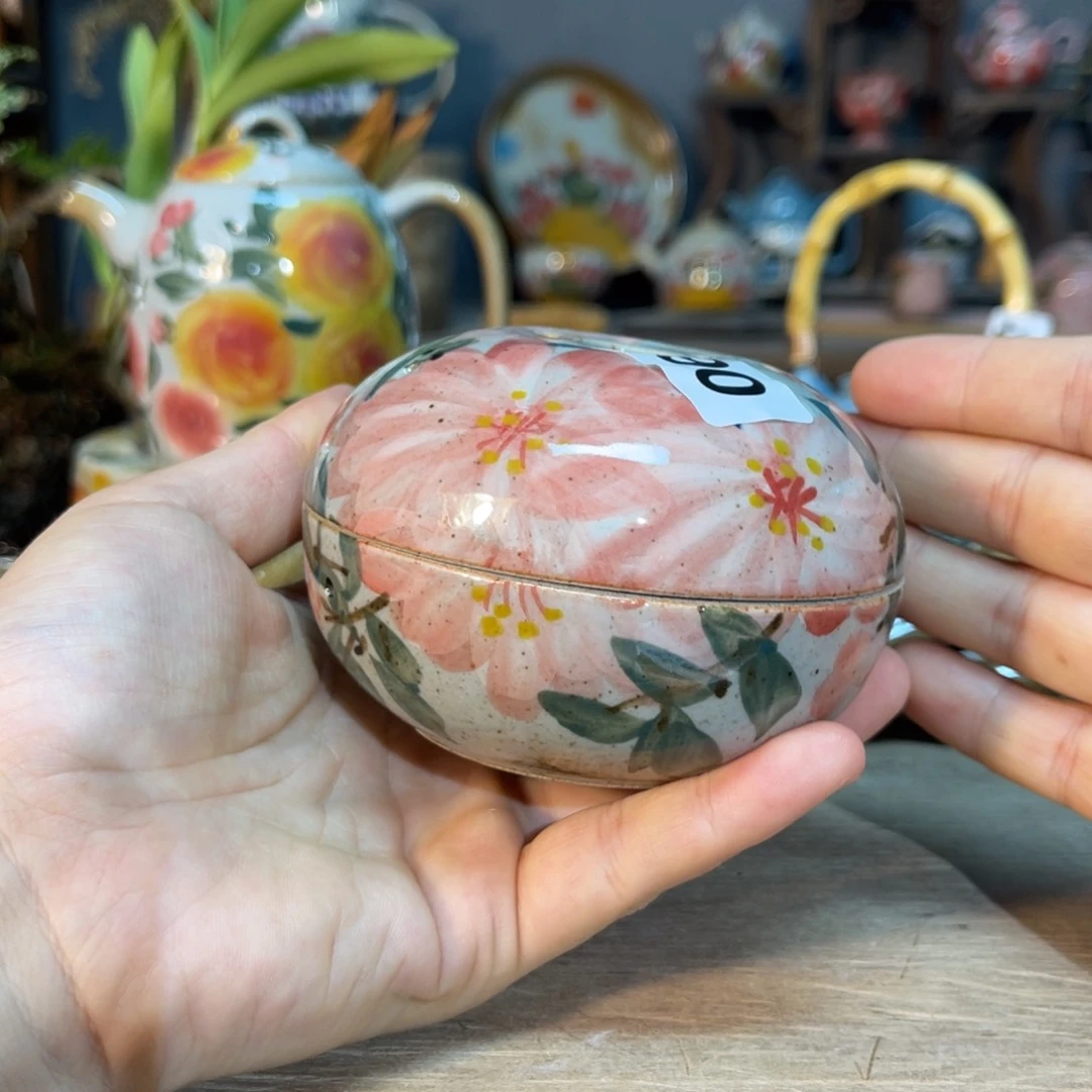 壶素浅陶瓷手工手绘