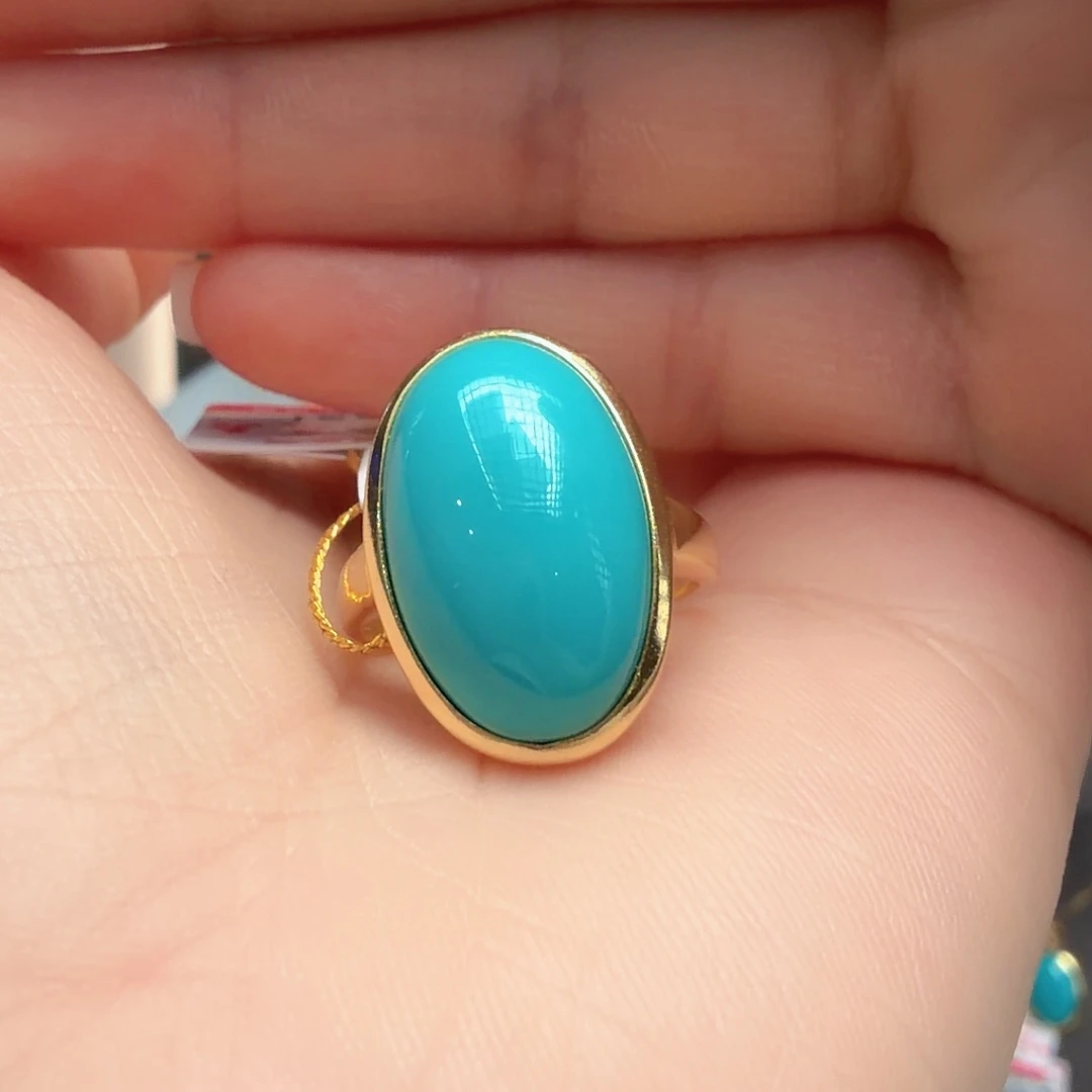 绿松石银S925镶嵌戒指