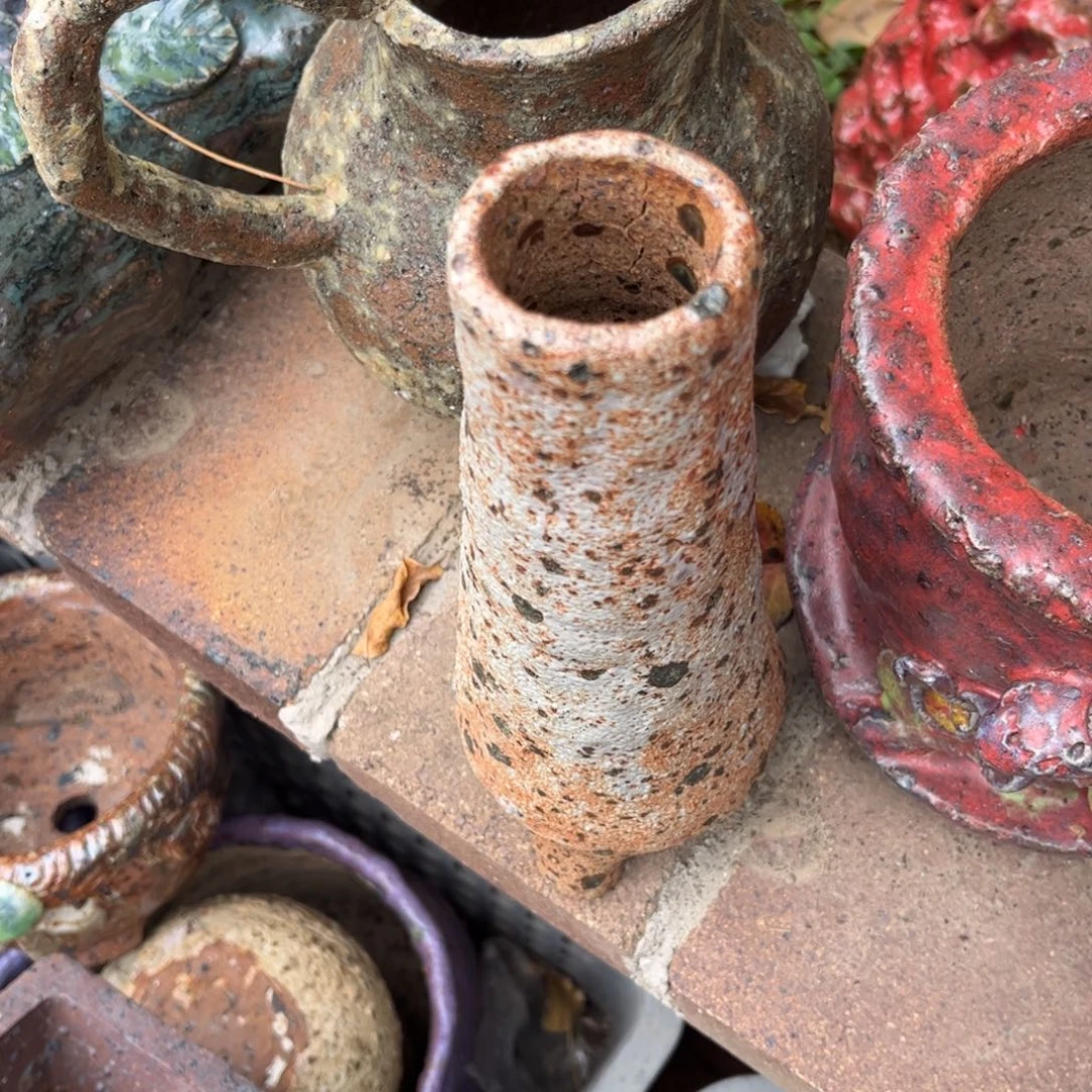 天****泥塑古镇炻陶花盆微瑕