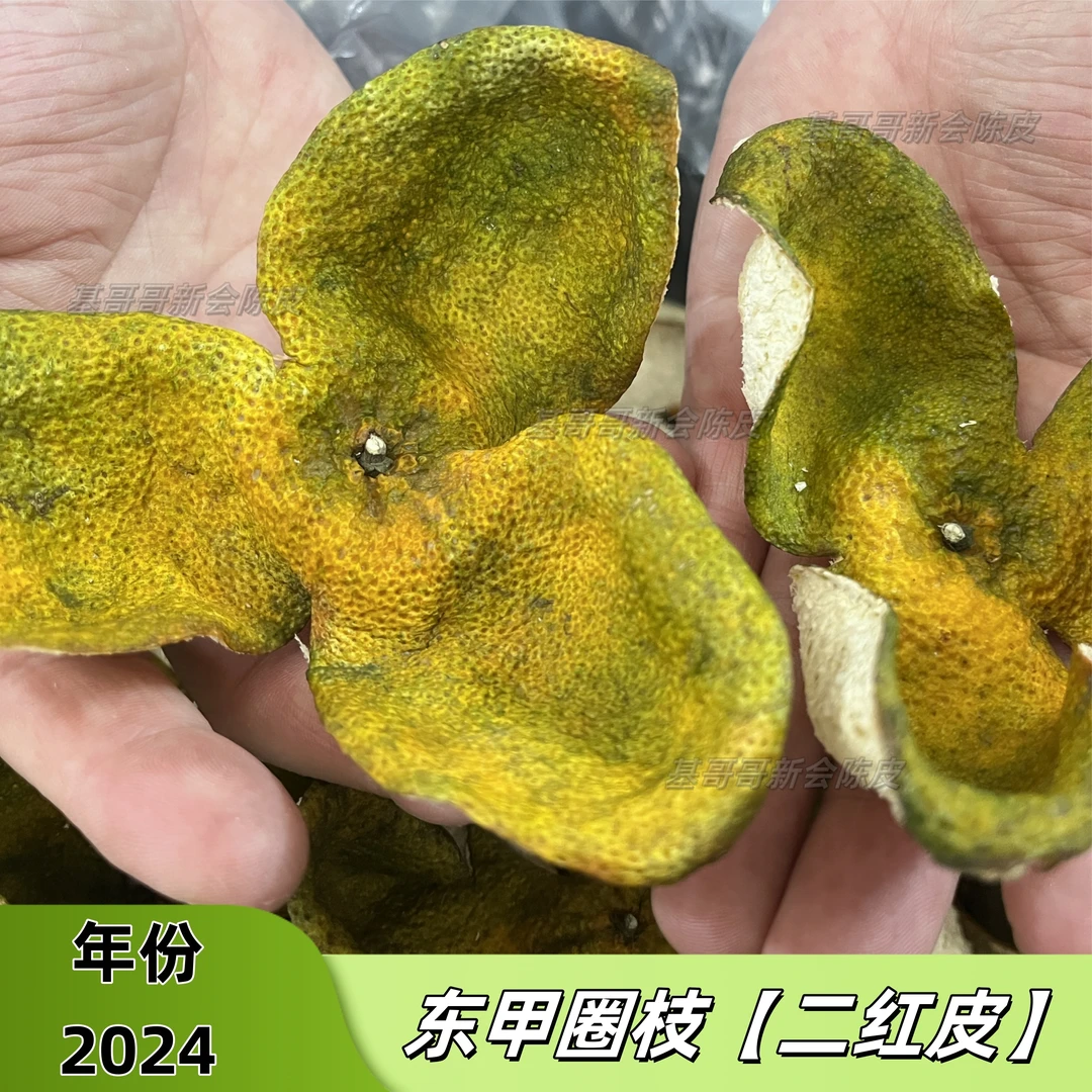【2024年东甲二红皮】 正宗新会陈皮 自然生晒 中国新会特产 油包多